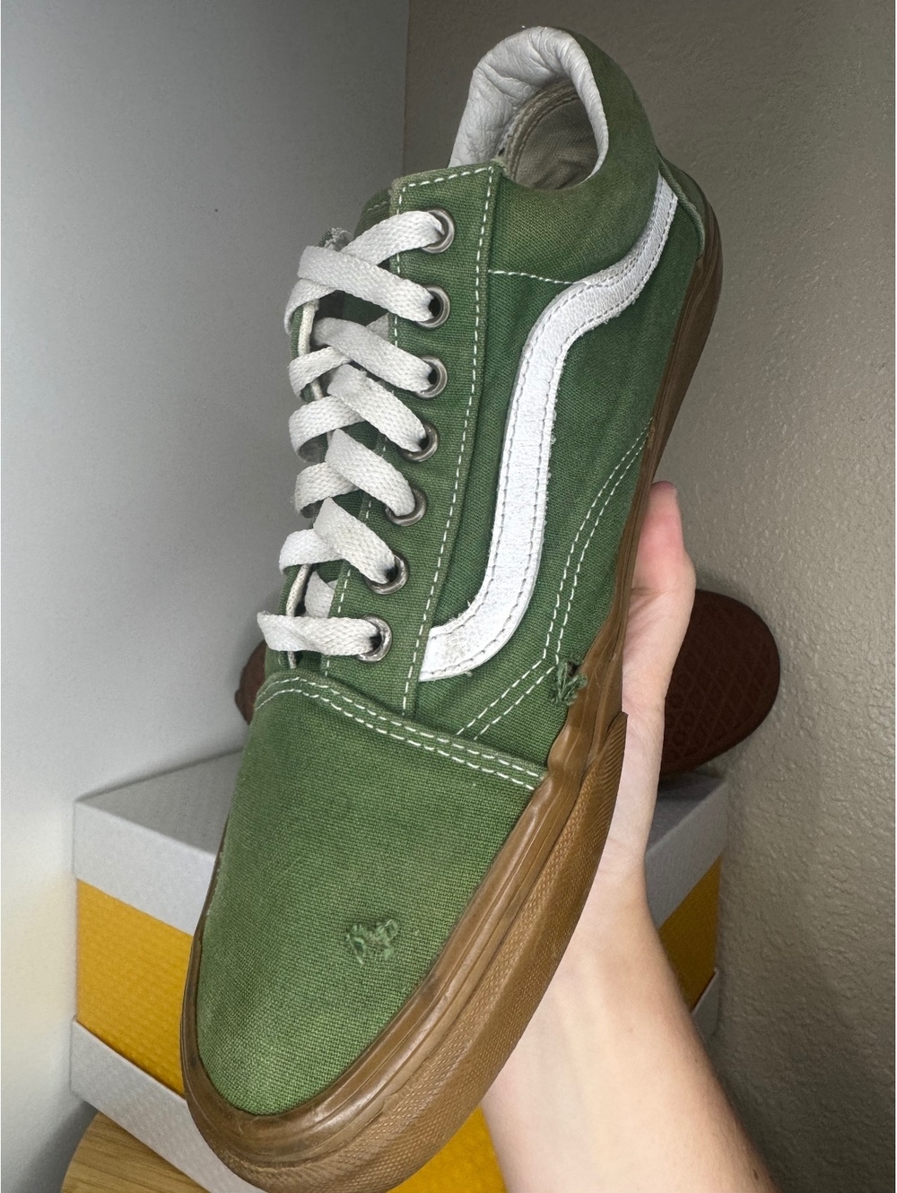 Vans Old Skool Green Gum Sole Men’s Size 10 Canvas Skate Shoes Used No Box - Picture 8 of 8